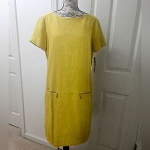 Tahari short sleeve cotton shift dress. Size 10